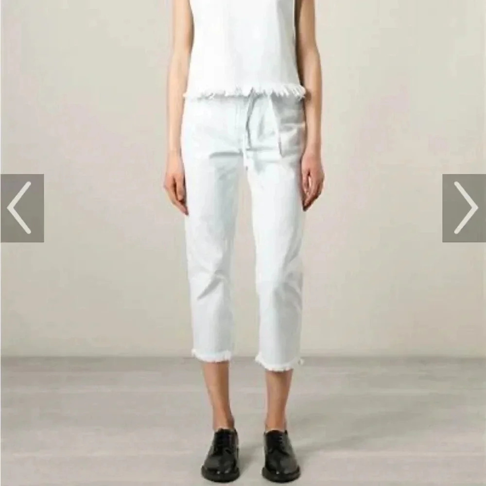 Marques ‘Almeida frayed trim crop denim